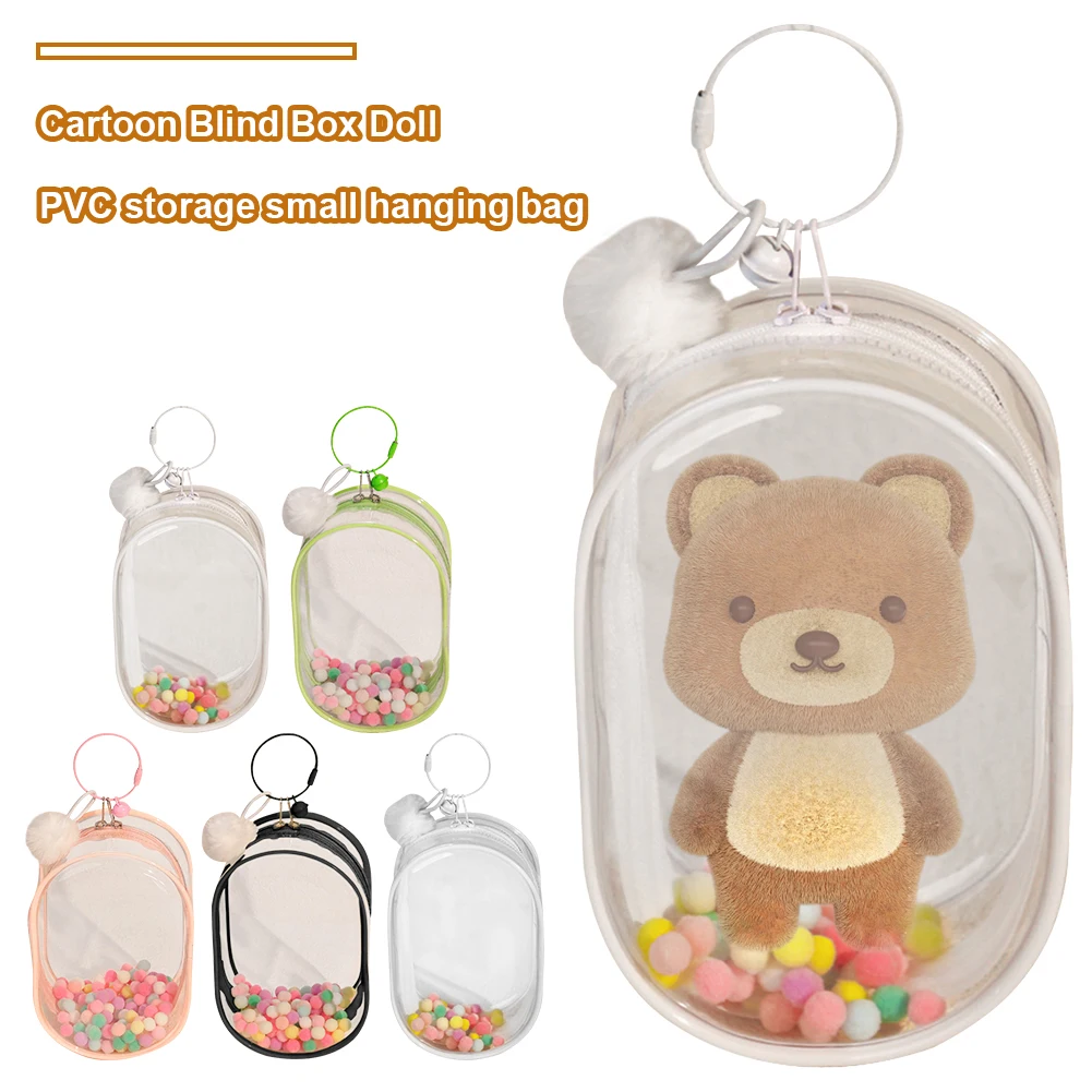 1/2pcs Protective Cover for V1 V2 Labubu Kawaii Elf Doll Transparent Storage Bag Dustproof Hanging Plush Doll Toy Display Box