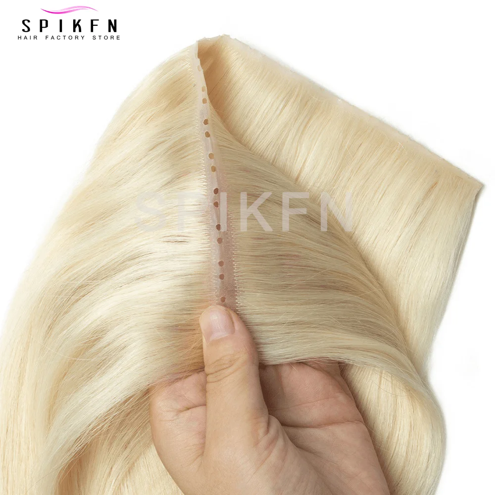 Blonde Onzichtbare Huid Inslag Injecteren Human Hair Extensions Rechte Twin Tab Inslag Haar Natuurlijke Zwart Bruin XO Gat Inslag Extensions