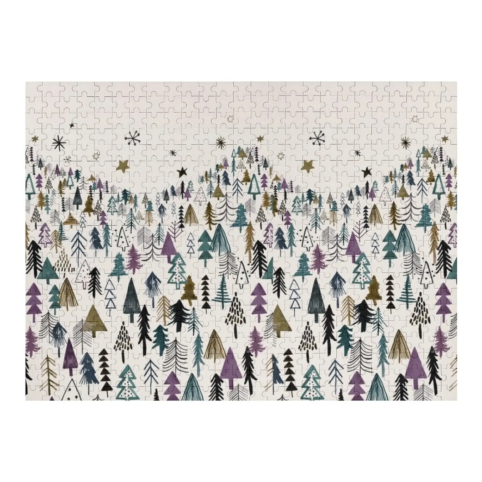 

Ночное дерево, горы, фиолетовый пазл, детская игрушка на заказ, деревянные коробки, головоломка, персонализированный детский предмет, головоломка на заказ