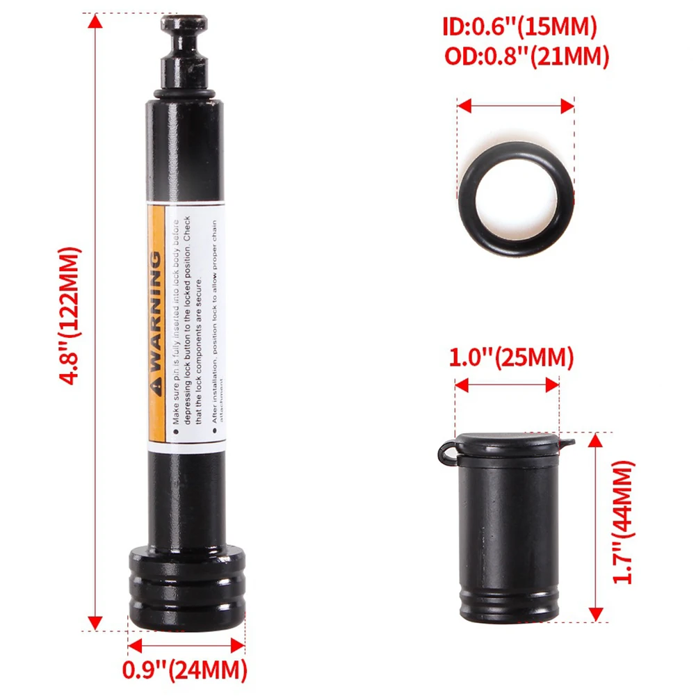 Cerradura de enganche de remolque compatible con receptor de enganche de 2 pulgadas, bloqueo de Pin, juntas tóricas antihoajero de 5/8 pulgadas para remolque, camión, coche y barco