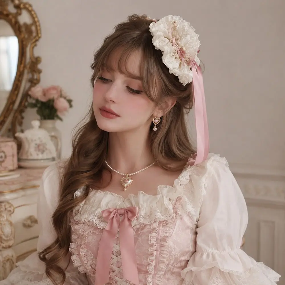 Kawaii Bowknot Mini Top Hat Vintage Fascinator Lolita Hair Cap Elegant Exquisite Costume Hair Accessory Anime