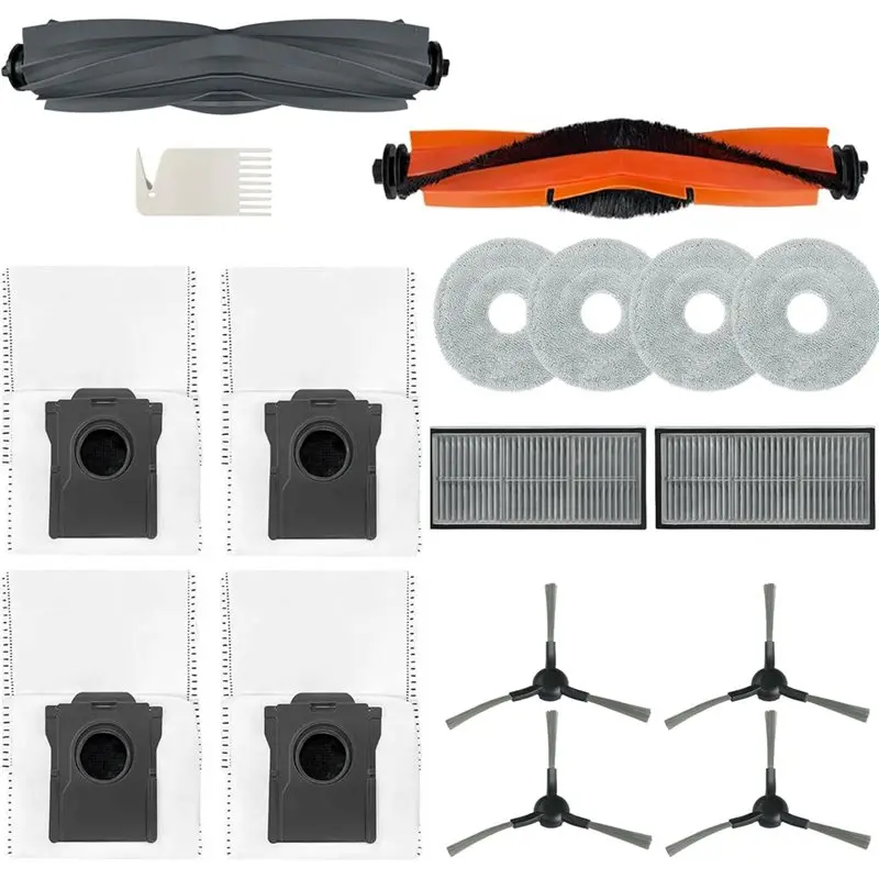 BBNV-For Dreame L10s Ultra Gen 2/L10s Pro Ultra/X30 Ultra Accessories Set- Rubber Main Brush, Mop Pads Heat