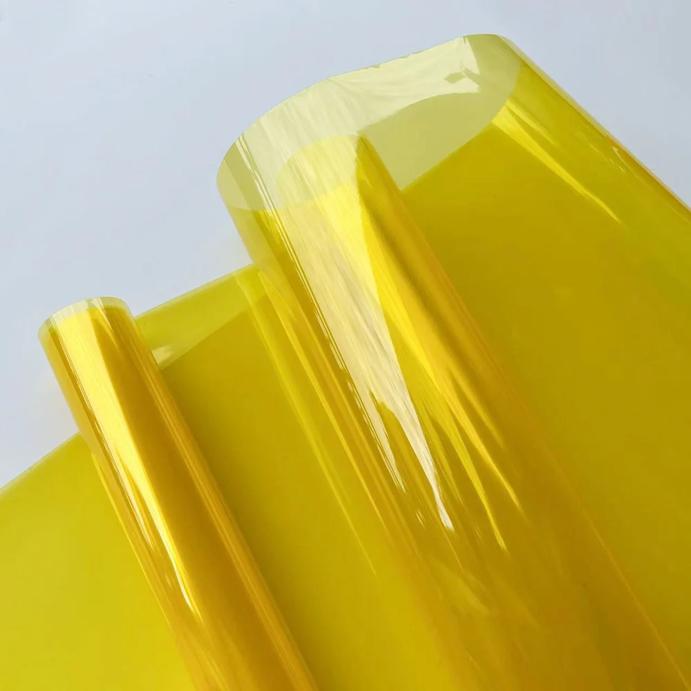 Yellow Car Light Headlight Taillight Tint Vinyl Film Lamp Film Sticker Sheet PVC Self-Adhesive Waterproof Sticker Car Accessorie