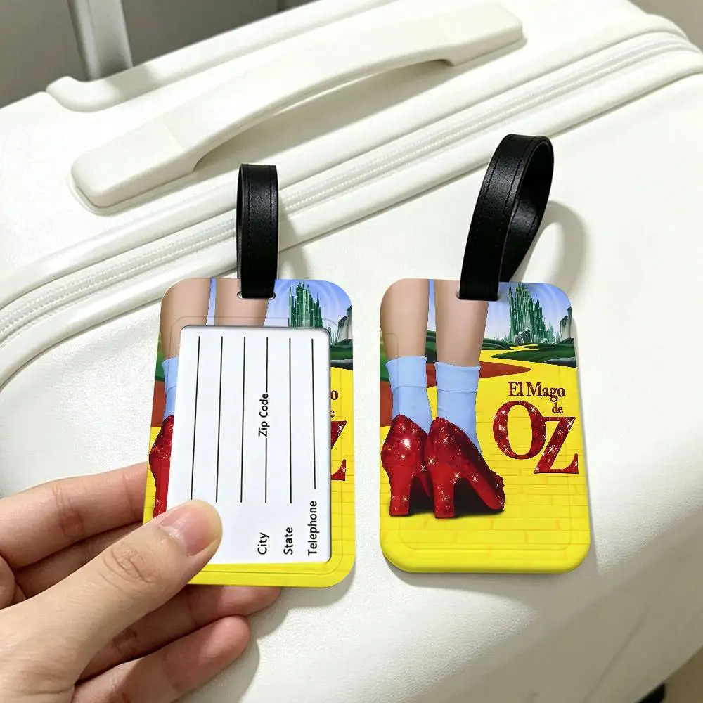 The W-Wizard of O-Oz Vintage PVC Anti lost Luggage Identifier Tag Removable Information Card Holder Travel Baggage Tag