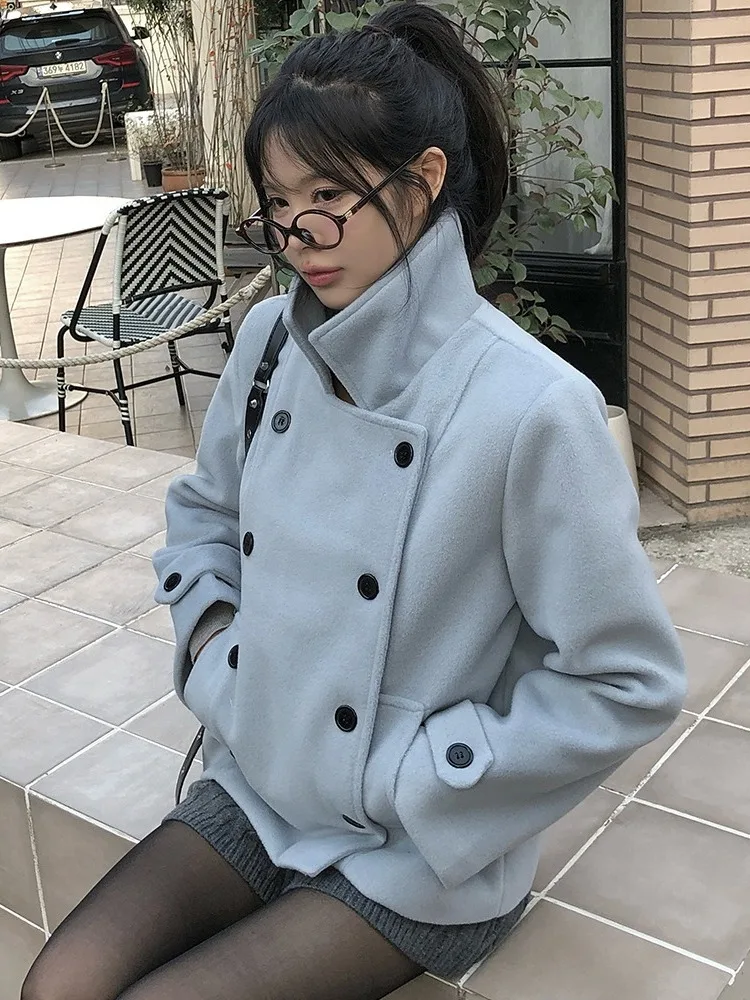 

Ci Thiened, зимнее шерстяное пальто, женское теплое пальто, дизайнерское твидовое пальто Sensation, женское пальто небольшого размера