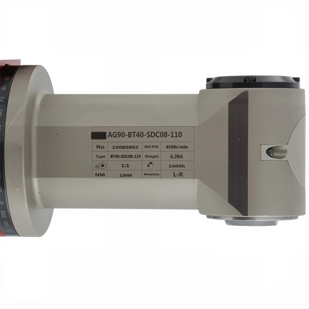 Milling Heads BT40 Chuck AG90 SDC08 Collet BT40 BT50 90 Degree Side-Milling Right-Angle Head with Anti-Interference Extension