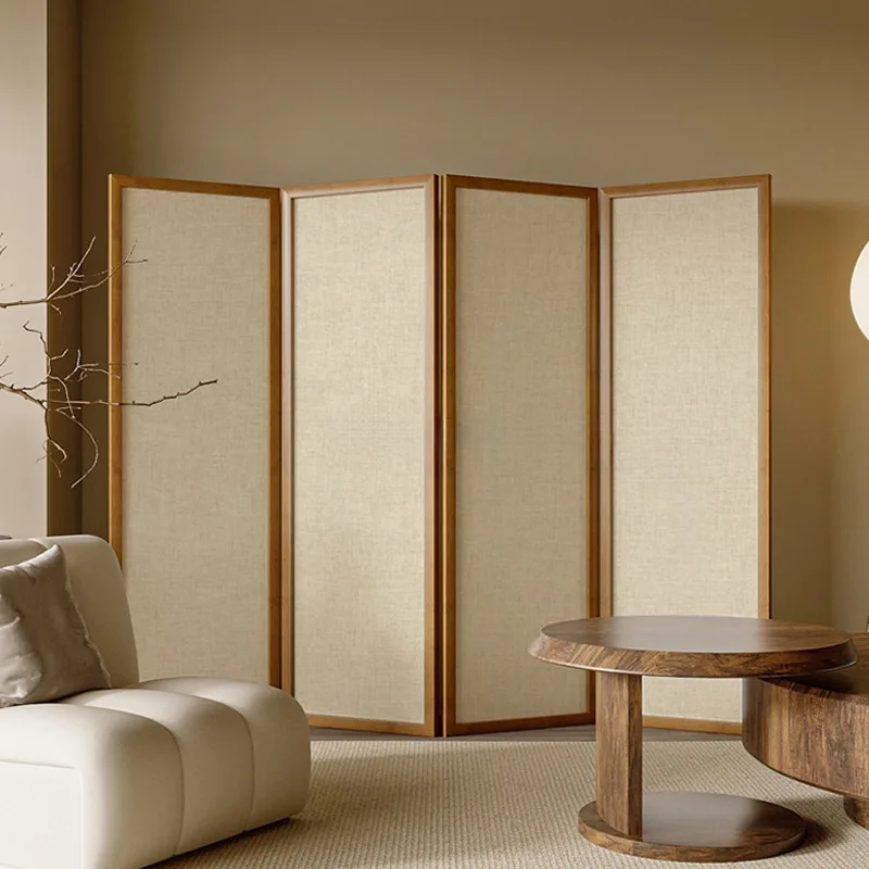 Sala de té Retro zen madera maciza nueva partición de pantalla china sala de estar refugio móvil plegable para el hogar