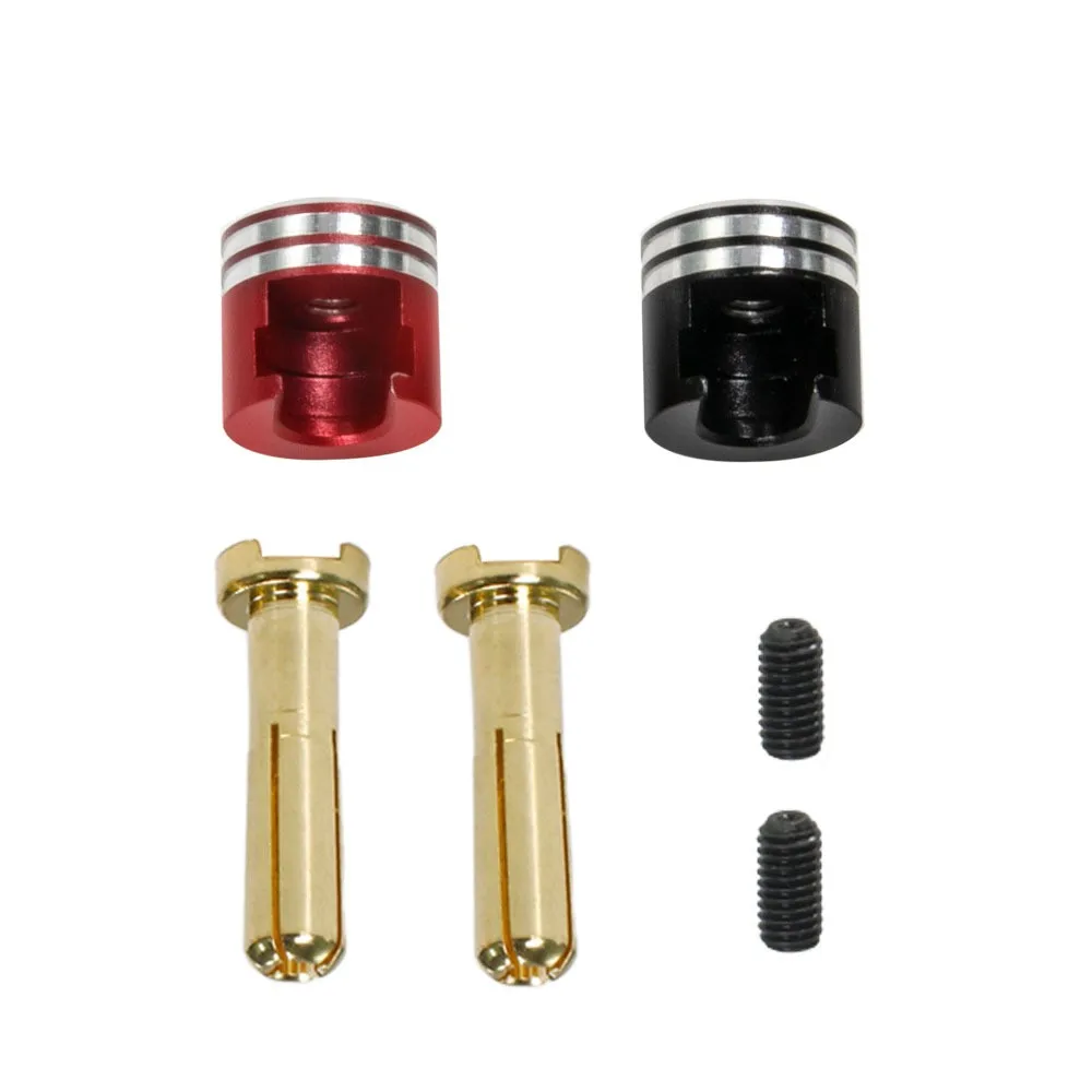 Welding-free Hard Shell Metal Heatsink Bullet Plugs & Grips 4mm/5mm Set for 1/10 Off-Road Truck RC Car Upgrade Parts