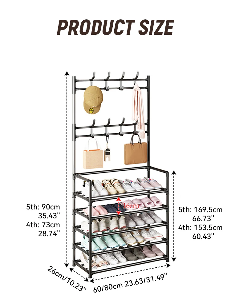 Ubrania Wieszaki na kapelusze Stojak na buty Wielowarstwowy stojak na buty Proste półki podłogowe na buty i kapelusze Nośna półka organizacyjna do