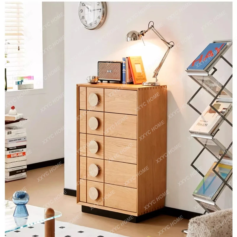 

L cherry wood solid wood floor-to-ceiling five-bucket household small apartment living room medieval storage