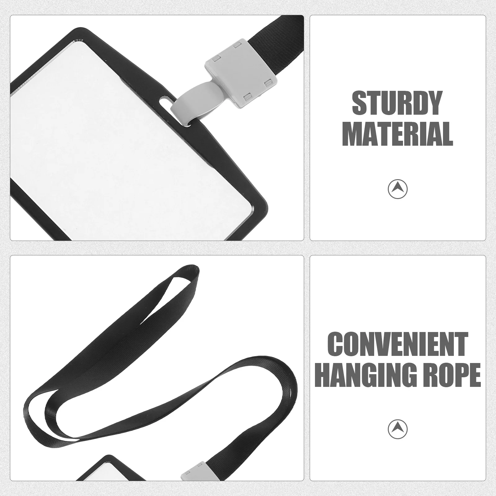 

1Set Aluminum Alloy Id Badge Holder Polyester Card Protector Hanging Lanyard for Office School Work Student Bus Card