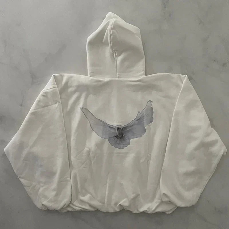 Best Quality Heavy Fabric Double Layer Kanye West Season 6 Hoodie Men Women 1:1 Dove Print Oversized Pullover Streetwear