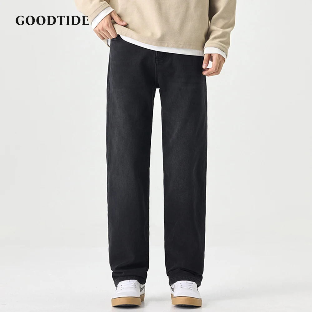 

Men's Loose Jeans Straight Jeans Casual Street Fashion Trousers Men's Comfortable Daily Classic Solid Color Design Size 28-40