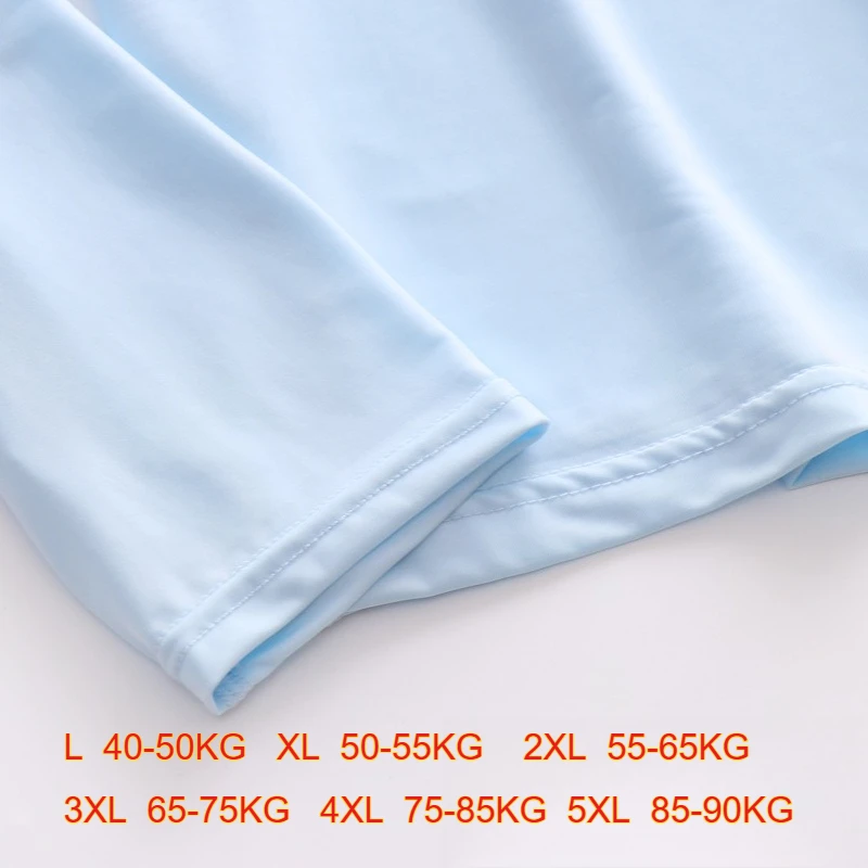 Herren-Schlafoberteil aus Eisseide mit langen Ärmeln, ultradünnes, bequemes T-Shirt für den Sommer, nahtlos, elastisch, atmungsaktiv, eng anliegend, mit Rundhalsausschnitt. – Detail 1