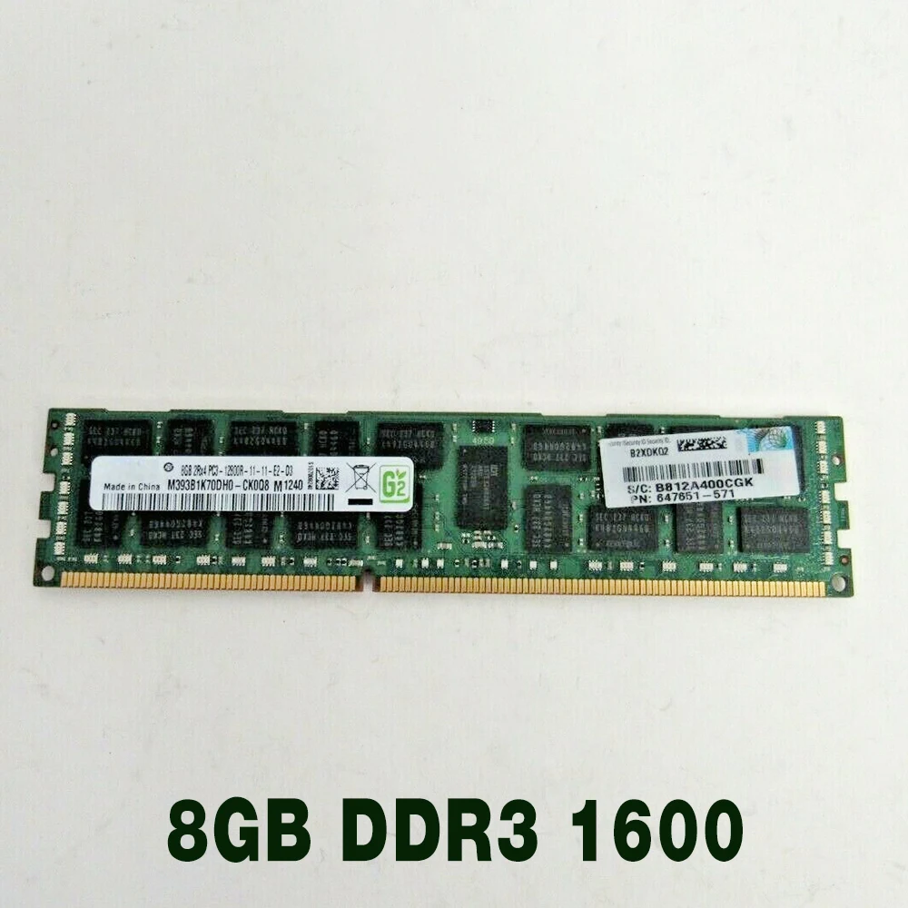 1 pcs Server Memory For HP 647651-571 682414-001 2RX4 PC3-12800R High Quality Fast Ship 8GB DDR3 1600