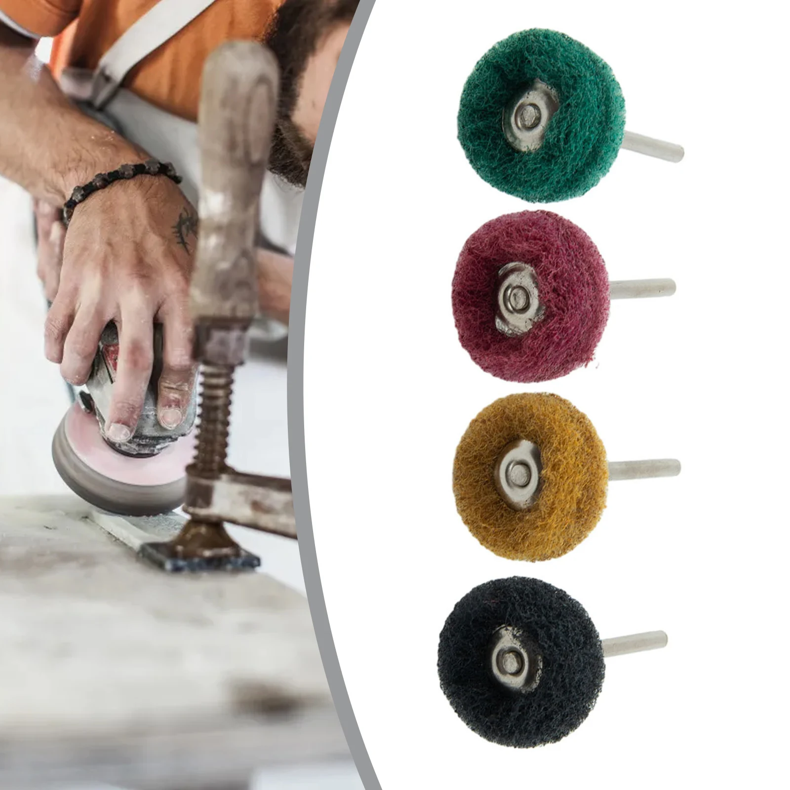 عجلة كاشطة (4 قطع) فرش نايلون فعالة مجهزة بحجم ساق قياسي 3 مم مثالية لمشاريع DIY