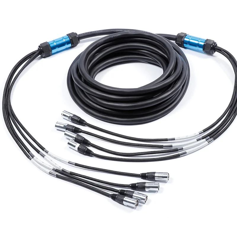 4 Cat6A UTP Shielded Network Cable with RJ45 Jumper Ethernet Snake Performance for Audio & Video Control Line