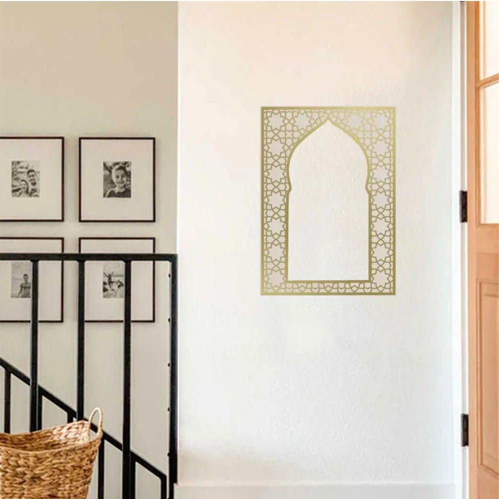 Colgador de pared de Metal para decoración del hogar, Arte islámico con Panel de diseño árabe, 1 unidad