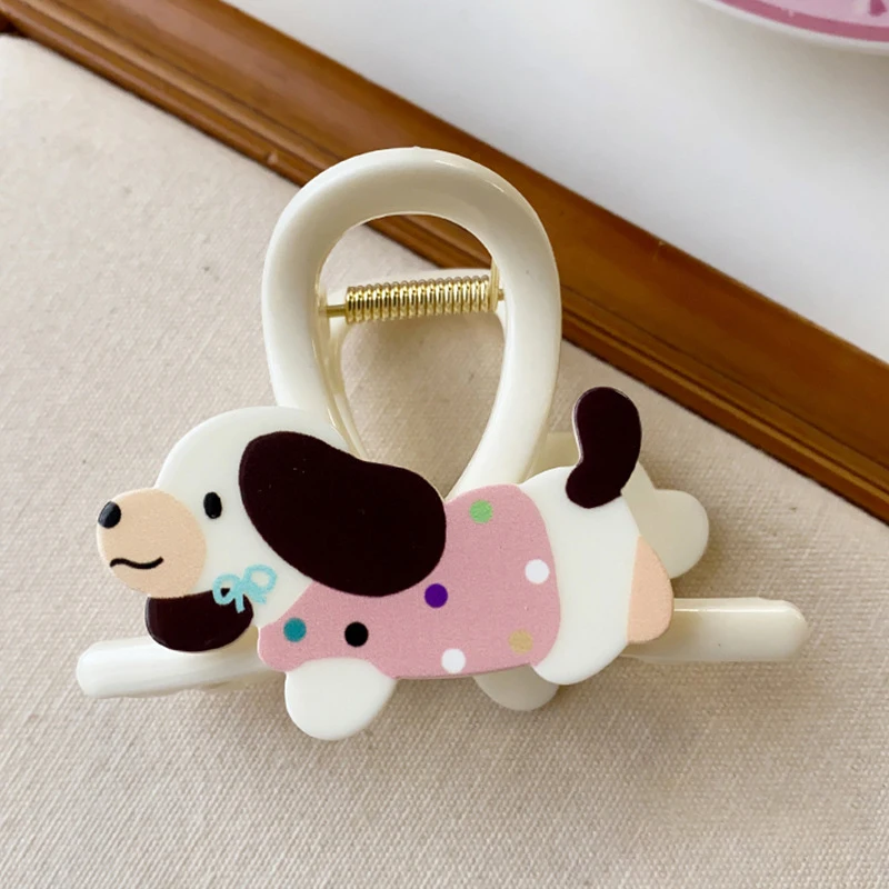 여성을위한 귀여운 동물 개 발톱 상어 헤어 클립 세련된 하프 업 포니 테일 헤드 피스 하이 엔드 감정 패션 액세서리