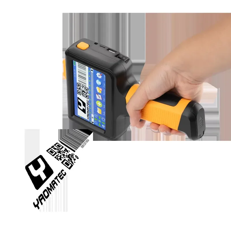 Yaomatec 12.7MM 27 Languages 4.3 Inch Touch Screen Orange Blue Black Handheld Inkjet Printer for Plastic Bottles