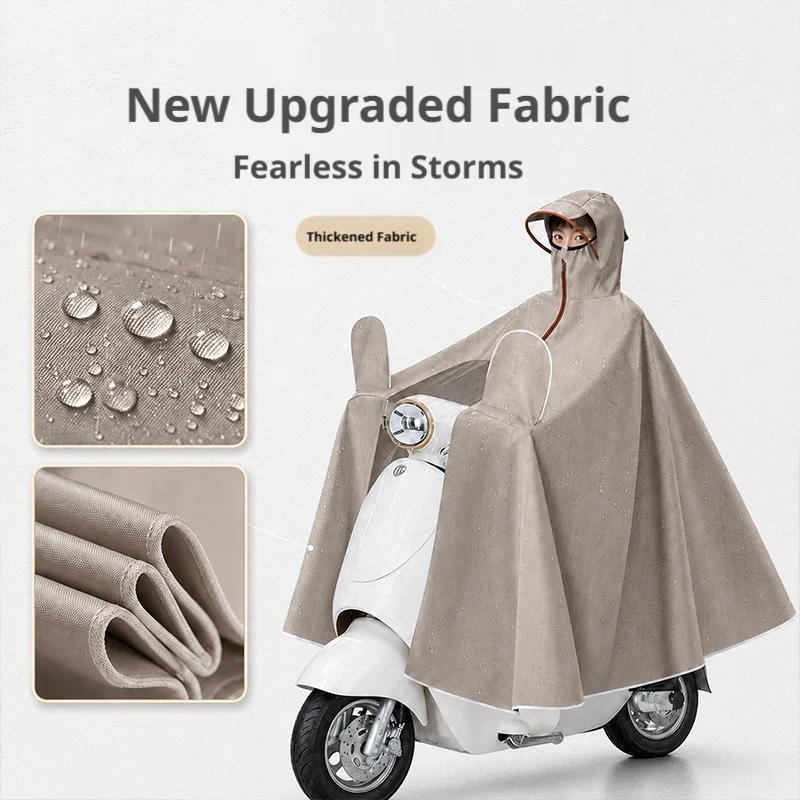 BLALION 5XL Electric Scooter Raincoat Zipper High Collar Rain Poncho with Side View Version Waterproof Rain Cover for Motorcycle