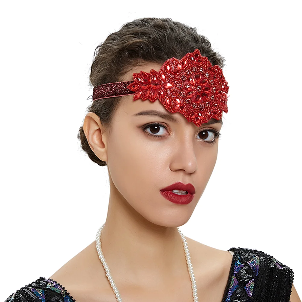 Decor Rhinestone Forehead Headband Fascinator Headpiece Flapper Charming Bride Headwear Hair Decoration Women's