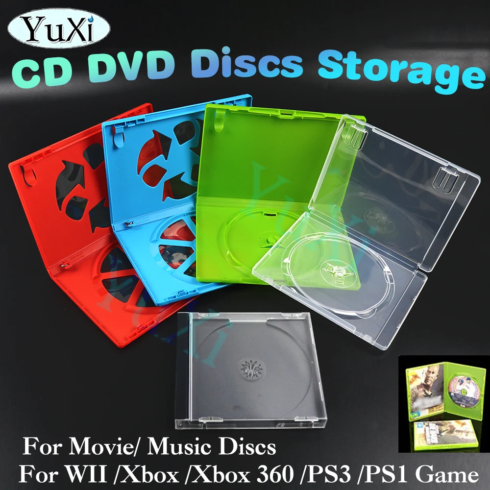 

1Pc Game CD DVD Disc Storage Shell Cover For PS1 PS3 Xbox 360 Nintend WII Plastic Single Disc Storage Bracket Box Case Box