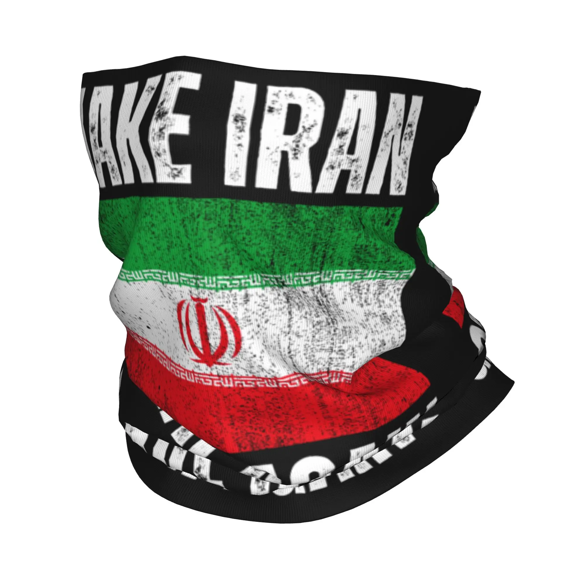 Make Iran Great Again Bandana Winter Neck Warmer Women Windproof Wrap Face Scarf for Ski Iranian Flag Gaiter Headband