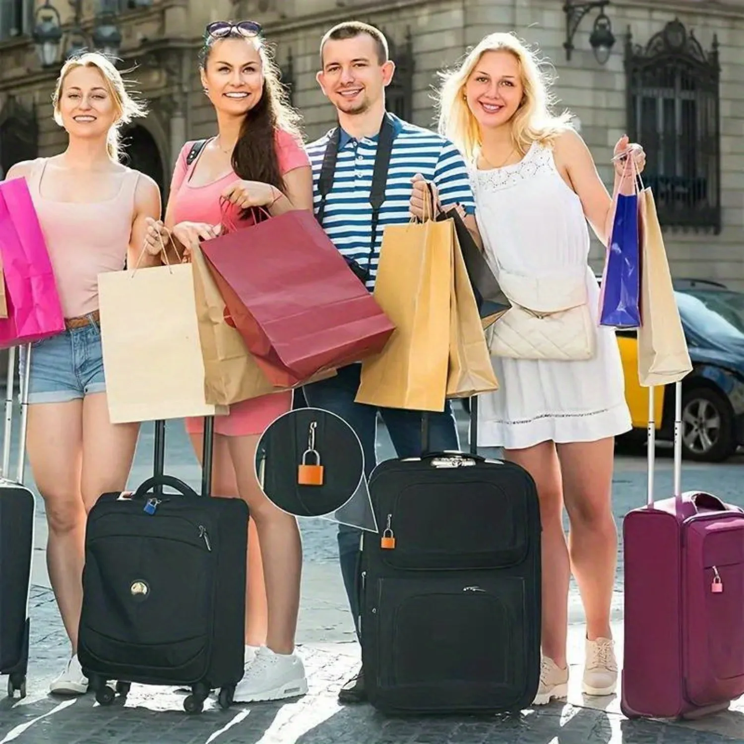 6pcs Suitcase Lock Small Strong Padlock with 2 Key Travel Tiny Suitcase Anti-Theft Lock Drawer Diary Colored Plastic Case Lock