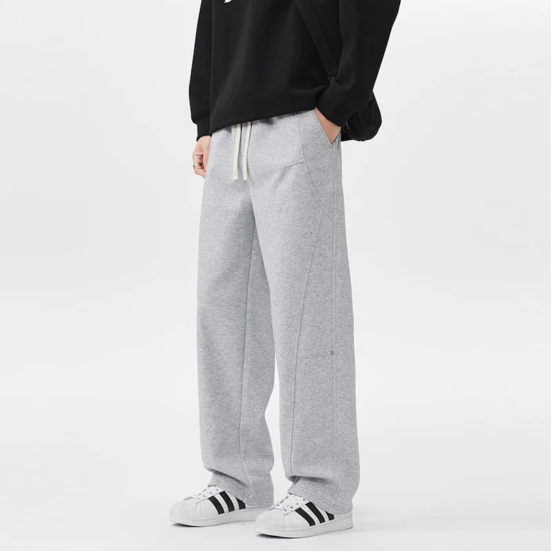 

Весенне-осенние новые мужские модные спортивные штаны с прямыми штанинами, спортивные штаны, свободные, модные, универсальные и повседневные длинные брюки.