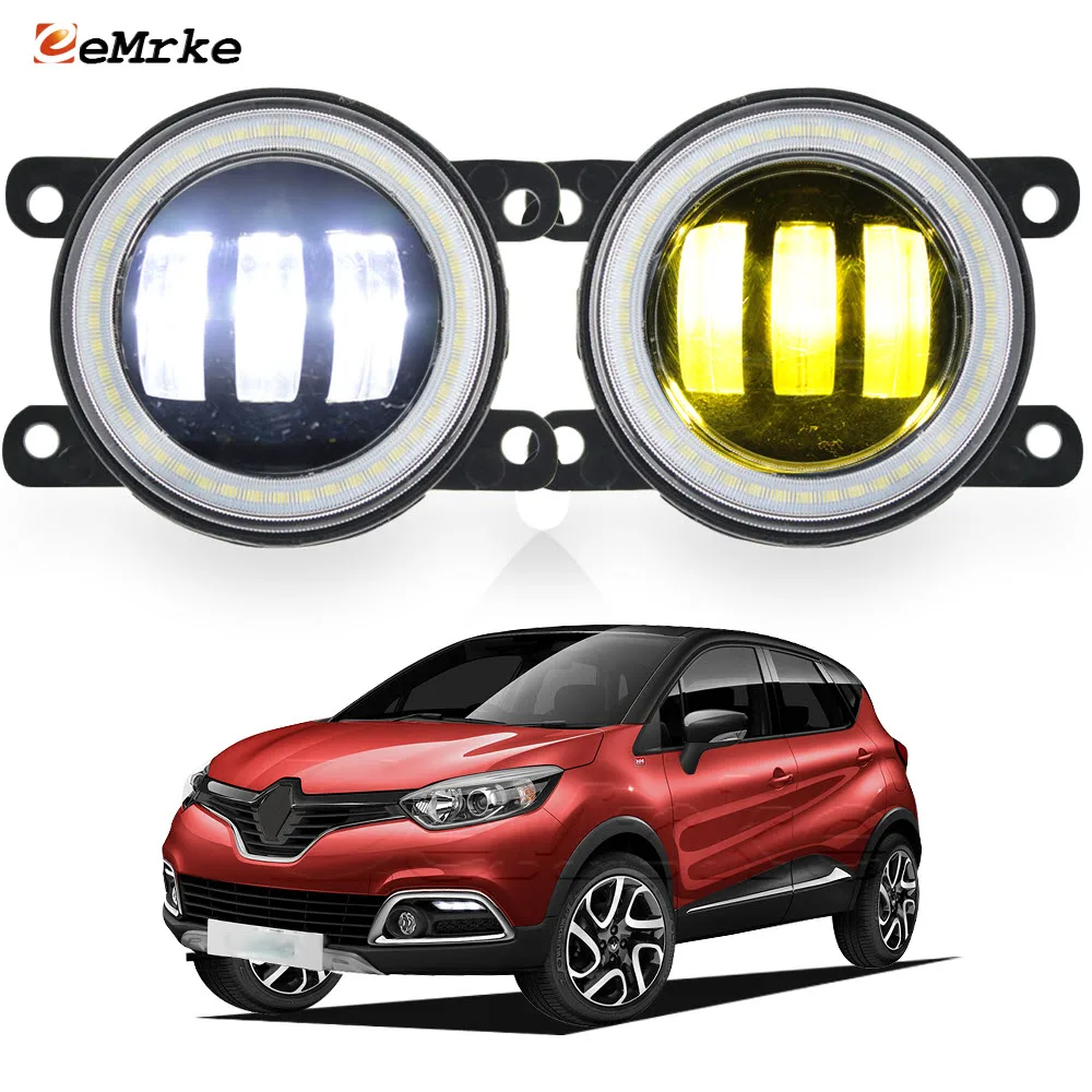 

LED Fog Lights Angel Eyes DRL for Renault Captur X87 Samsung QM3 2013 20114 2015 2016 Car Fog Daytime Running Lamp Accessories