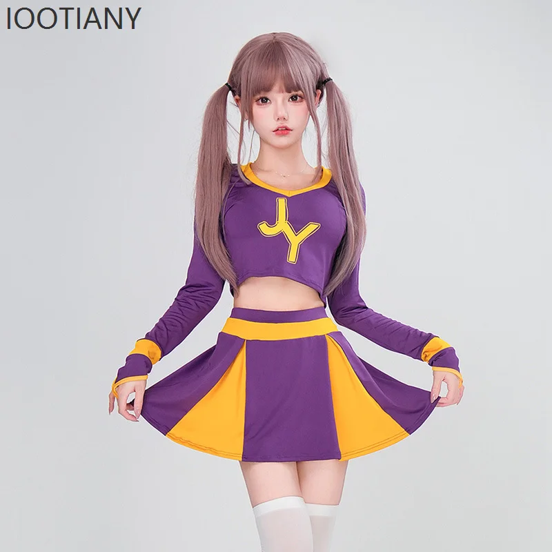 

IOOTIANY Women's Sexy Football Cheerleading Uniform Halloween Cosplay Female Group Competitive Gymnastics Competition Costume