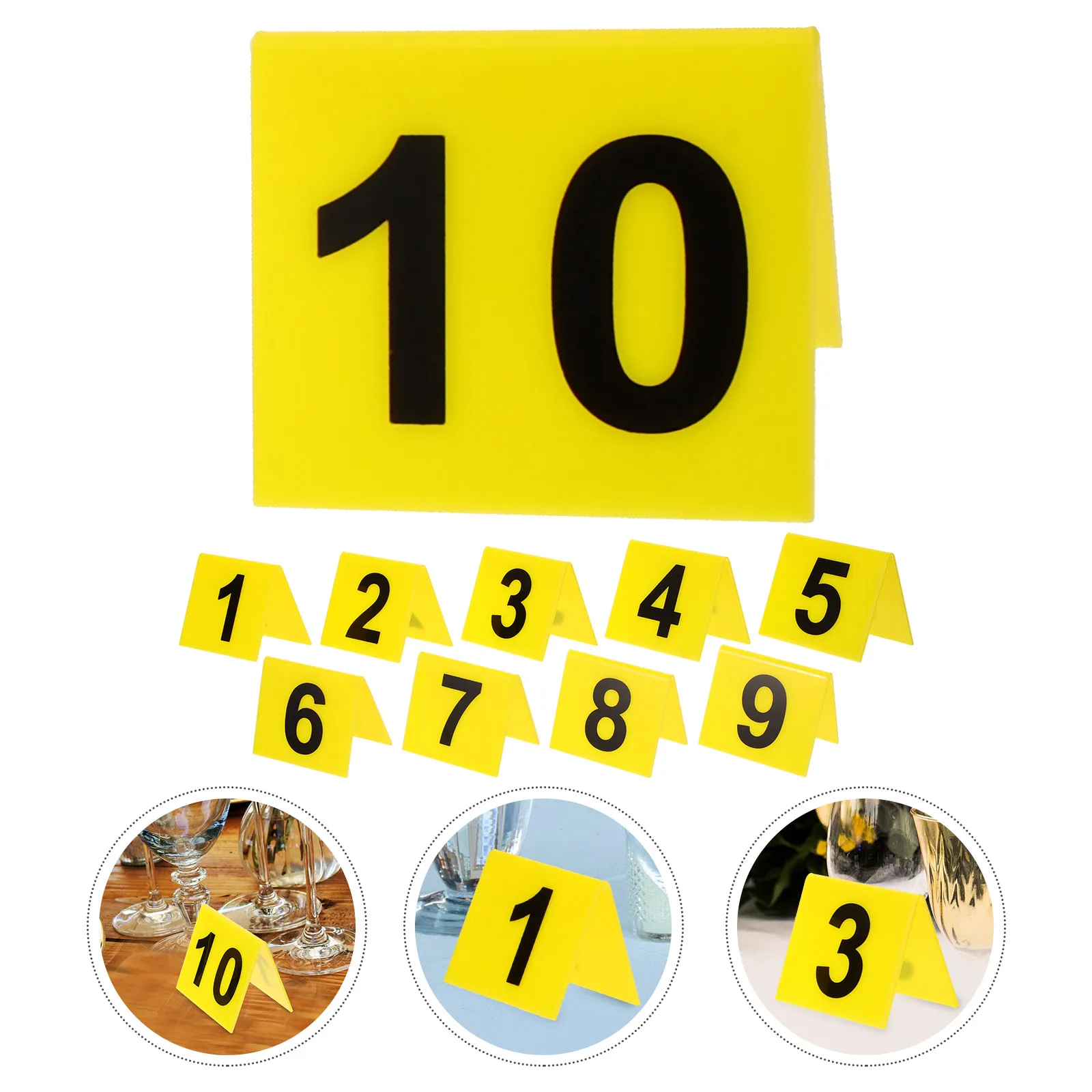 

10 Pcs Number Plate Permanent Markers Acrylic Table Sign Construction Spot for Sports Halloween Board
