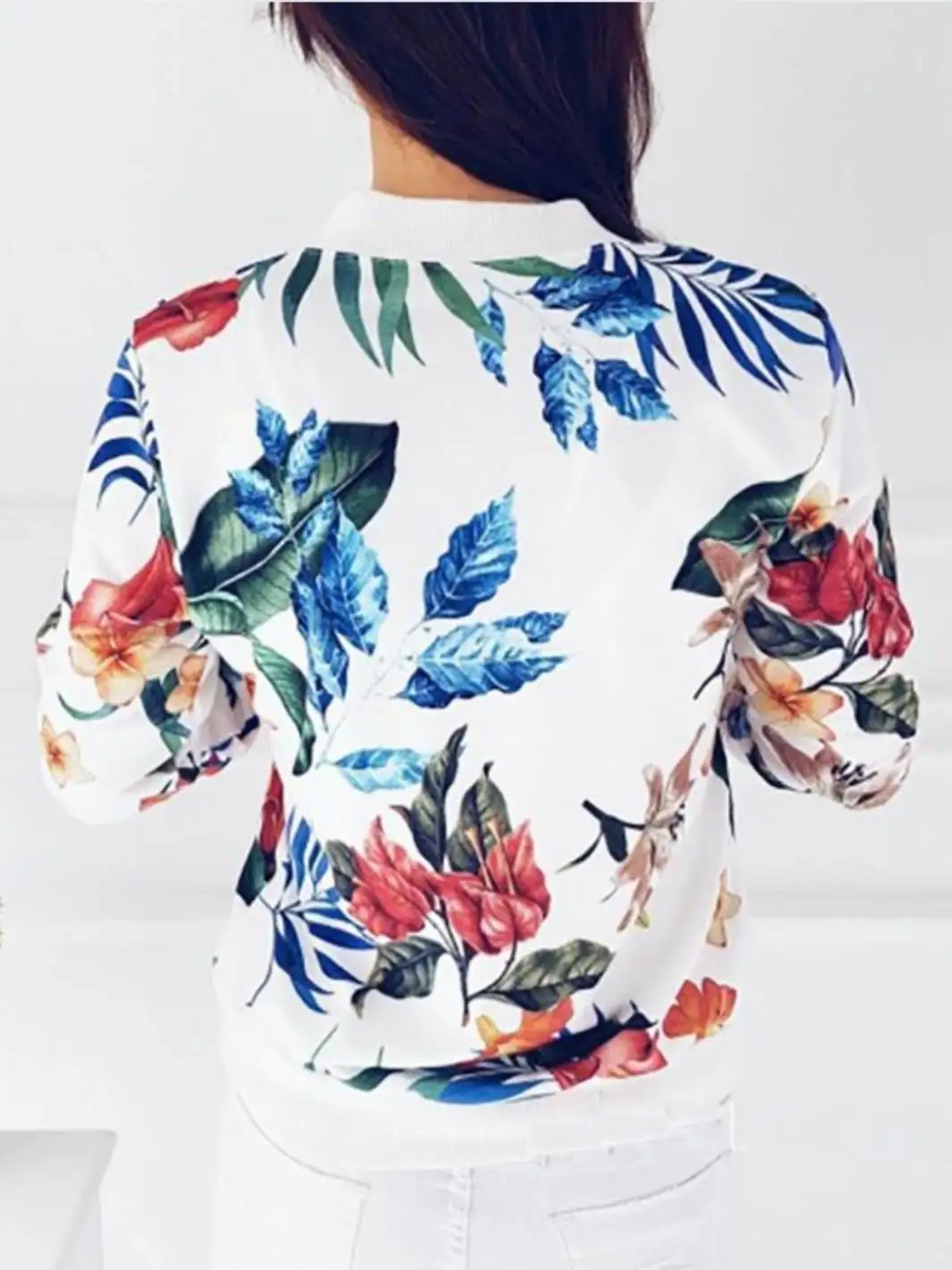 

Женская верхняя одежда Fadable с цветочным принтом Jaet ort Sle, весенне-осенняя верхняя одежда, уличная застежка-молния, стандартный крой из полиэстера...