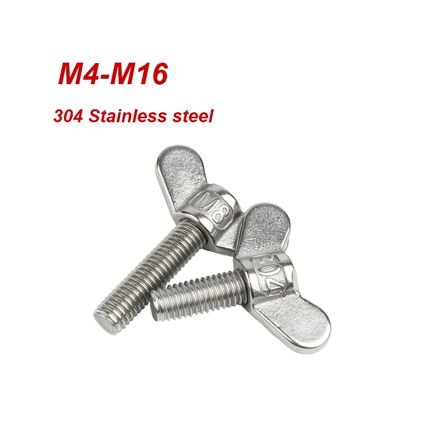 M4 M5 M6 M8 M10 M12 M14 M16 304 Stainless Steel Wing Screw Thumb Screw Butterfly Hand Tighten Screws Multiple Sizes