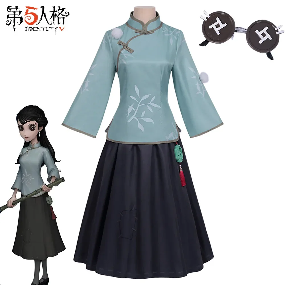 Anime Game Identity ⅤQi Shiyi Cosplay Costume Antiquarian Wig Chinese Style Wind Cheongsam Skirt Woman Traditional Event Costume