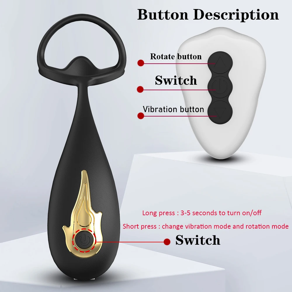 Two motors Prostate Massager Vibrator 360°Rotate Anal Plugs Penis Ring Butt Plug Vibrator Wireless Control for Men Masturbator