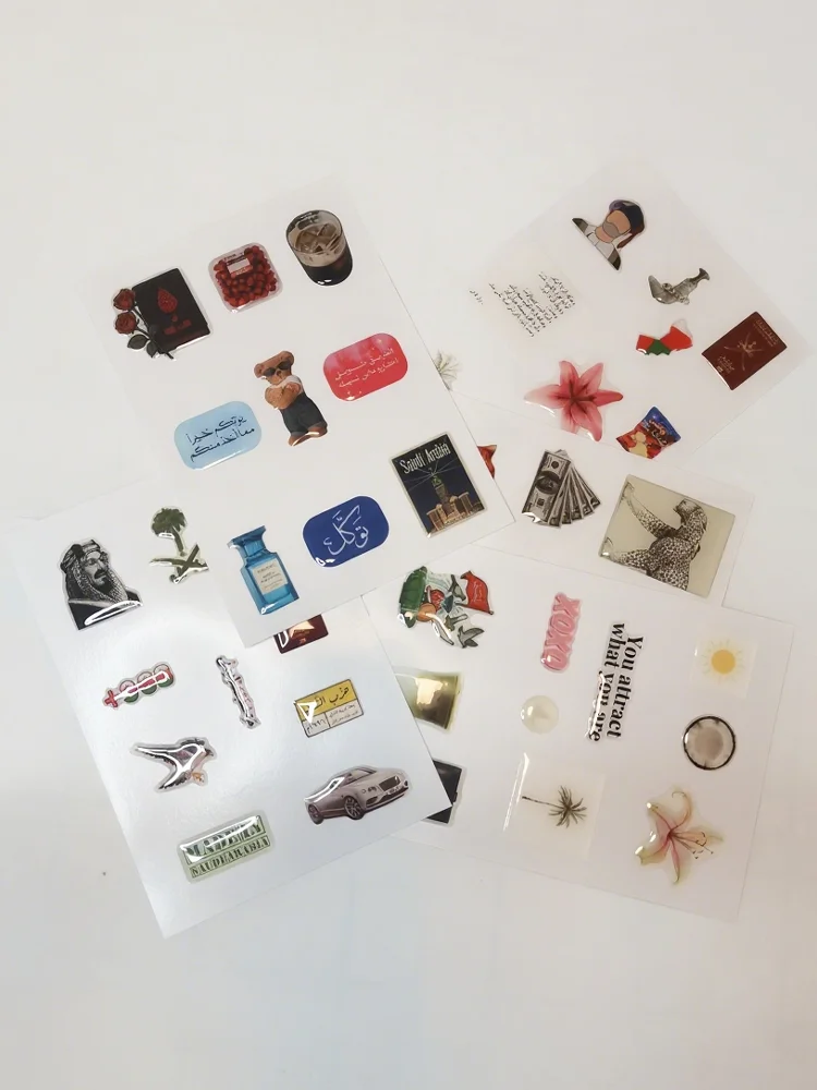 Fashion Resin DIY Decorative for Phone Case 3D Silicon Stickers 5 Sheets/Pack