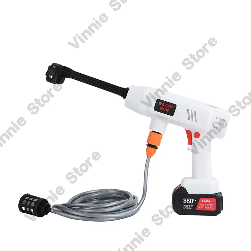 Portable wireless car wash machine, high-voltage household electric car wash machine, lithium battery rechargeable car wash