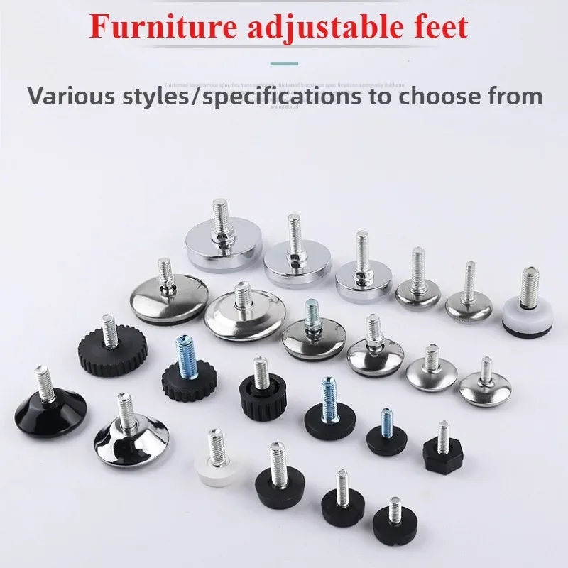 Leveling Foot Base, M6, M8, M10, Screw Height Adjustable, Dia 21mm, 24mm, 27mm, 30mm, 36mm,40mm,2 Pcs, 4 Pcs, 8 Pcs