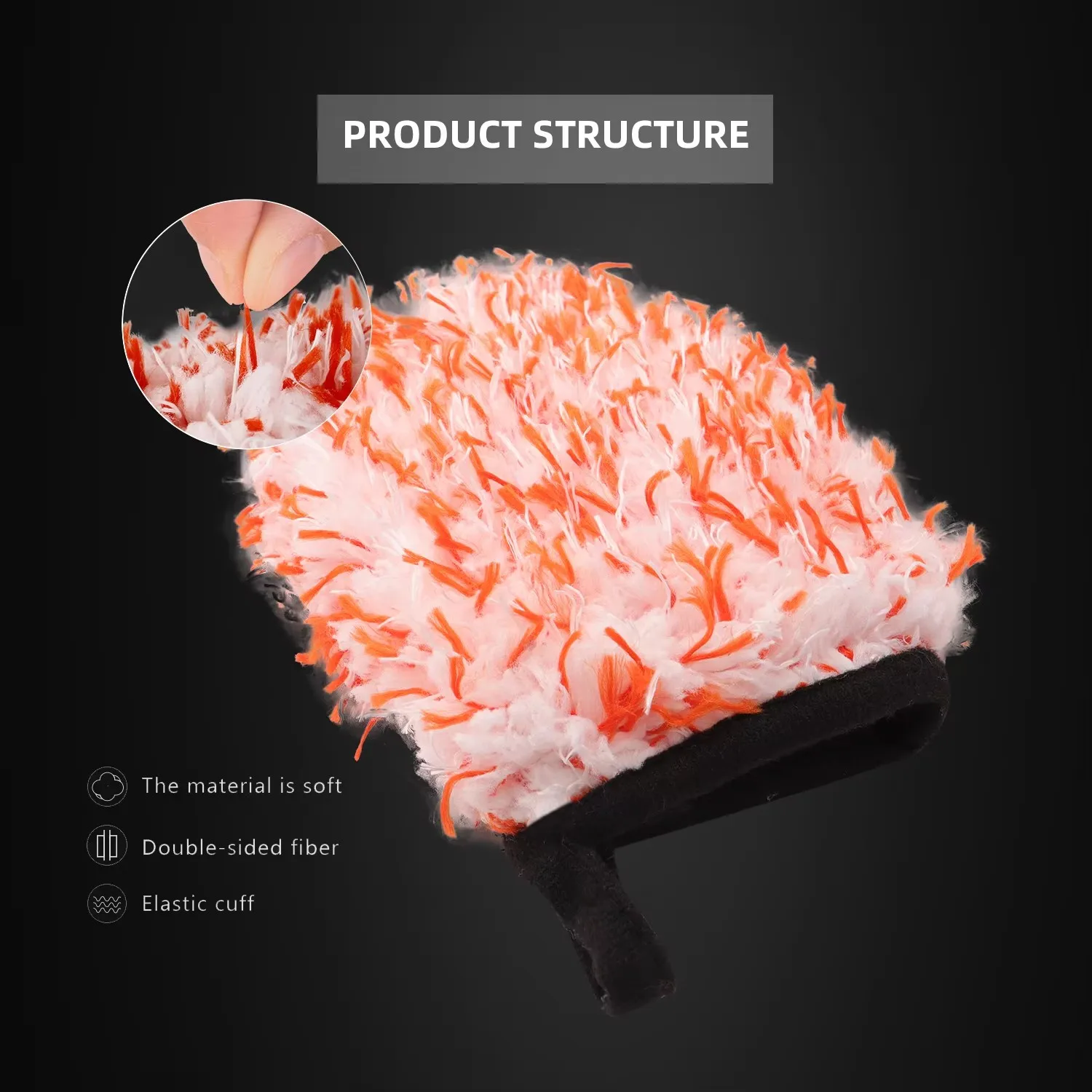 SPTA 1 قطعة قفاز غسيل السيارات ستوكات غسل ميت كيت 6 بوصة × 7 بوصة للعجلات والشوايات والمناطق الضيقة بالتفصيل التنظيف