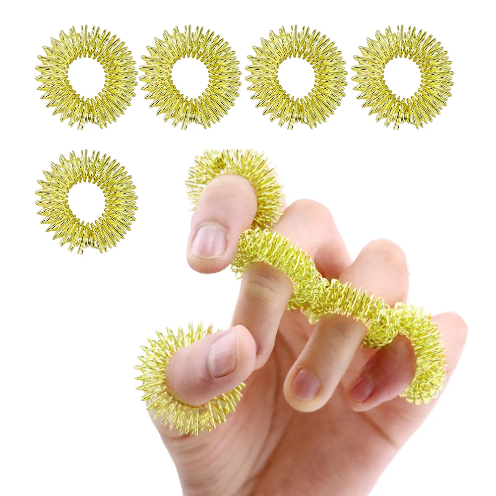 10/20PCS Finger Massage Ring Acupuncture Portable Stainless Steel Relieve Stress Blood Circulation Relax Massage Hand Care Tool