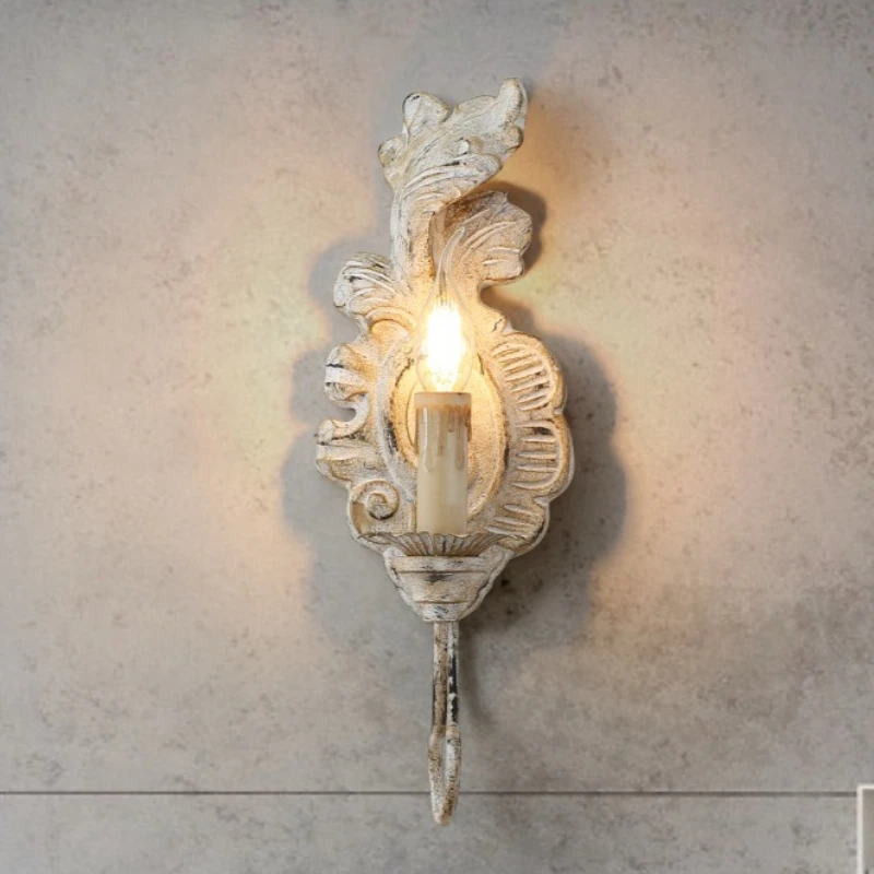 Rustic American & French Vintage Distressed Resin Fish Tail Wall Lamp, for Living Room, Dining Room, Bedroom & Accent Wall