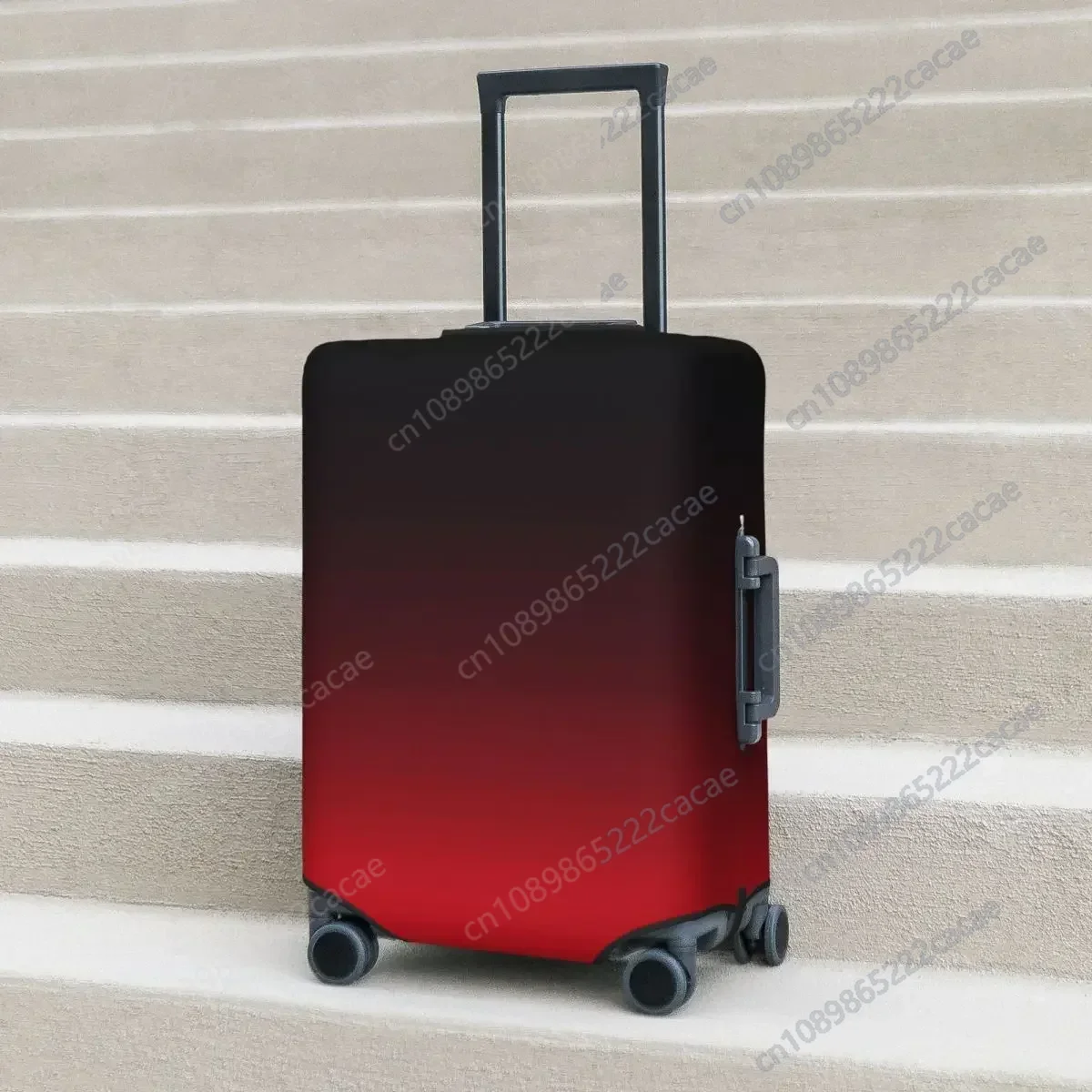 Bright Red And Black Ombre Suitcase Cover Flight Minimalist Gradient Useful Luggage Supplies Business Protector