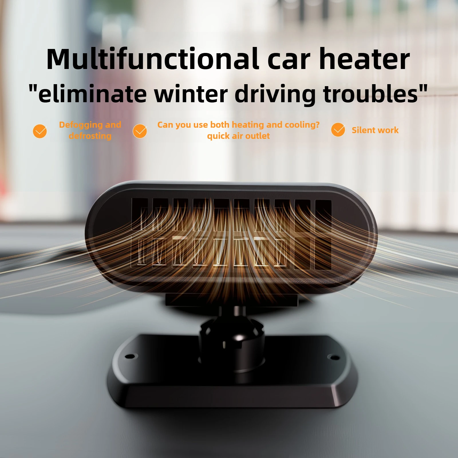 12V Car Heater and Cooler 200W Dual Function Portable Air Conditioner Fan Electric Windshield Defroster Demister