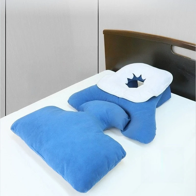 Bedridden Patient Eye Spine Postoperative Special Lying Down Pillow Adjustable Height Split Sleeping Pillow with Drool Towel