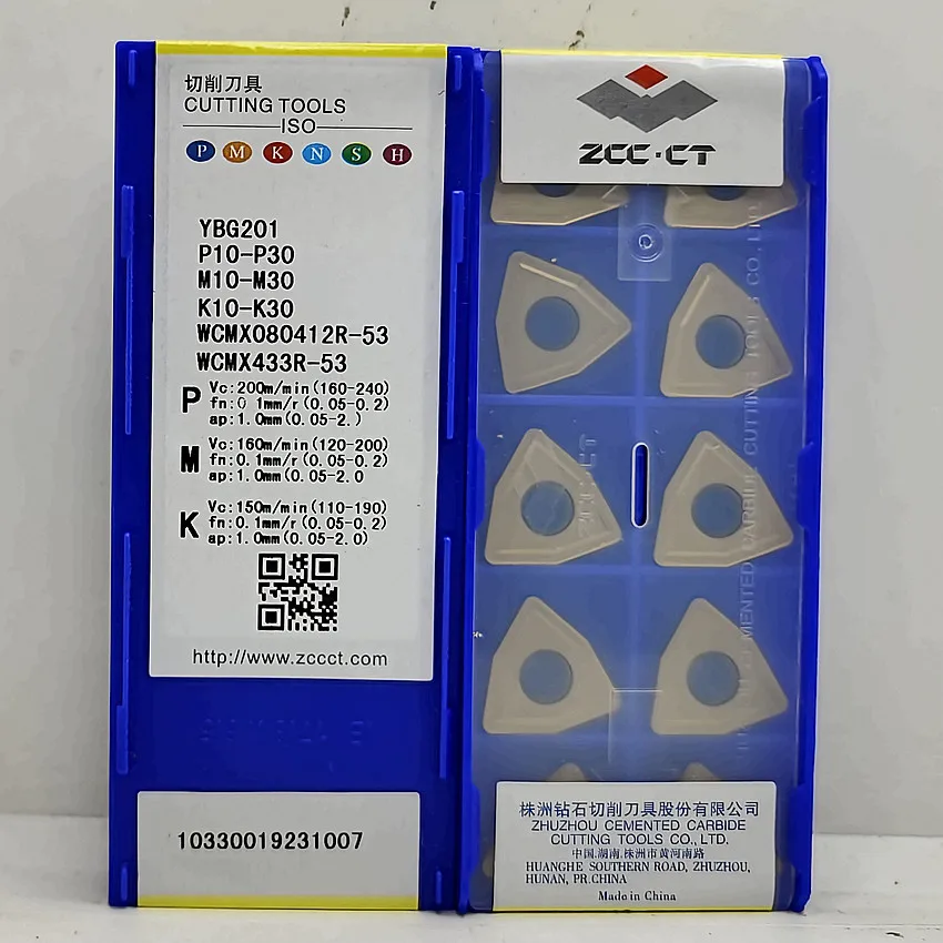 

WCMX080412R-53 YBG202 YBG201 YBG205 YBC301 YBG205H YBD252 ZCC.CT CNC carbide inserts turning tools U drill inserts 10pcs/box