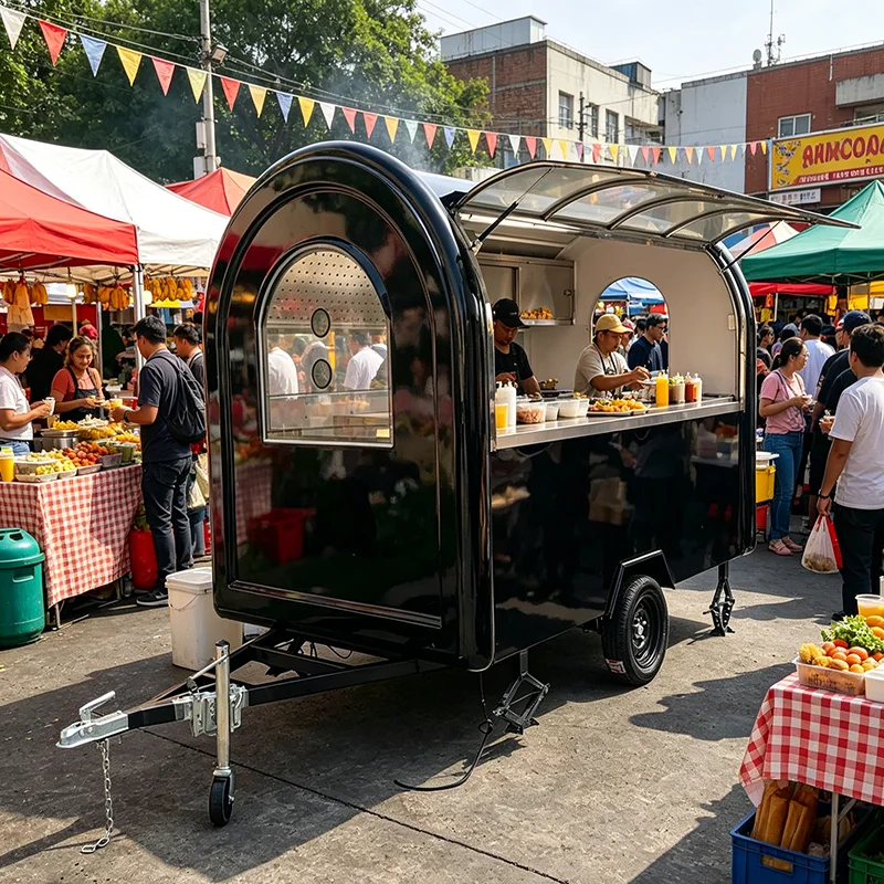 Remolque de Comida Móvil Personalizado para Shawarma, Carrito de Venta Ambulante para Comida de Oriente Medio, Negocio de Catering