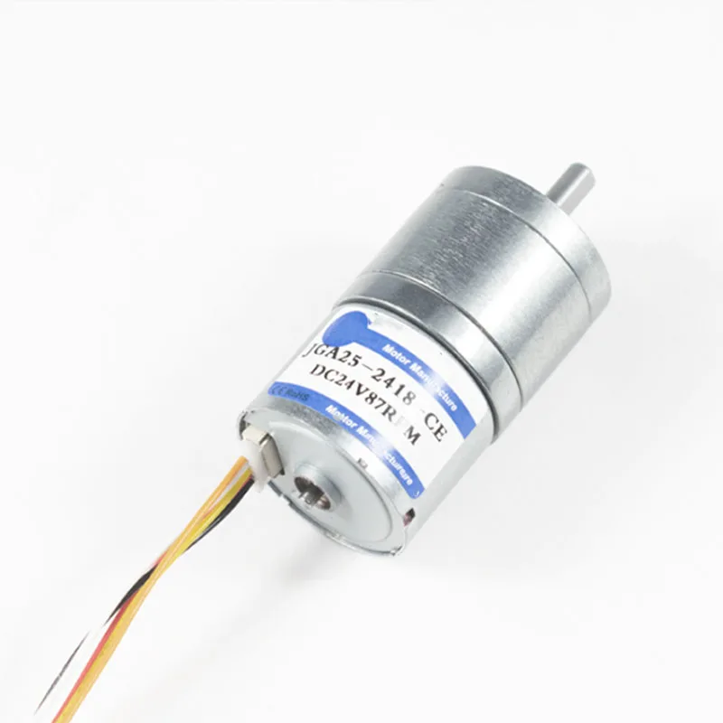 DC 12V 24V JGA25-2418 BLDC Micro DC Brushless Motor Speed Reducer with Encoder, Adjustable Speed, Forward and Reverse Rotation