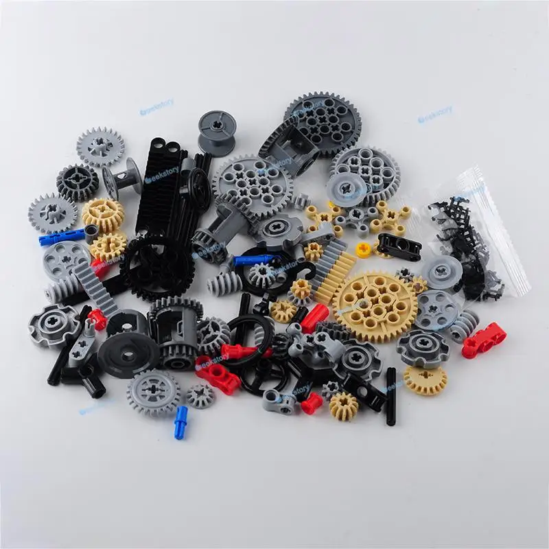 116PCS Gear/Shaft Set Technology Building Blocks Parts Multi-style Gears Mixing Assembly 9686 MOC Bricks DIY Toys Accessories